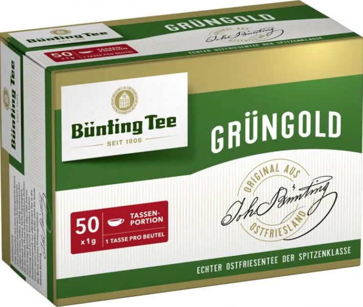 Bünting Tee Bünting Grüngold Tassenbeutel50 x 1 g