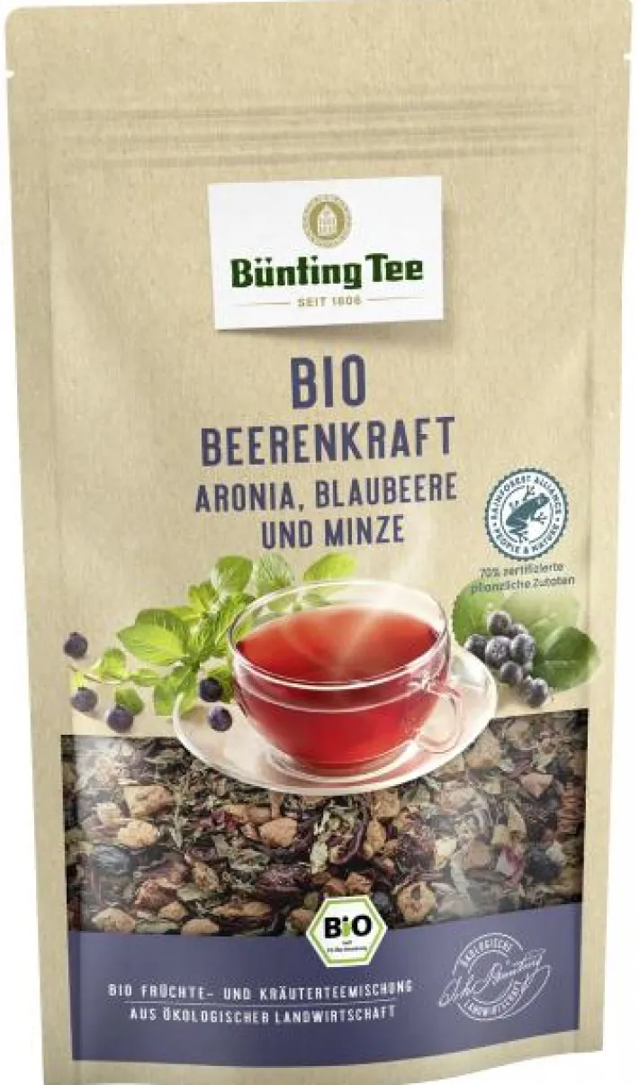 Bünting Tee Bio Beerenkraft Ariona, Blaubeere und Minze100 g