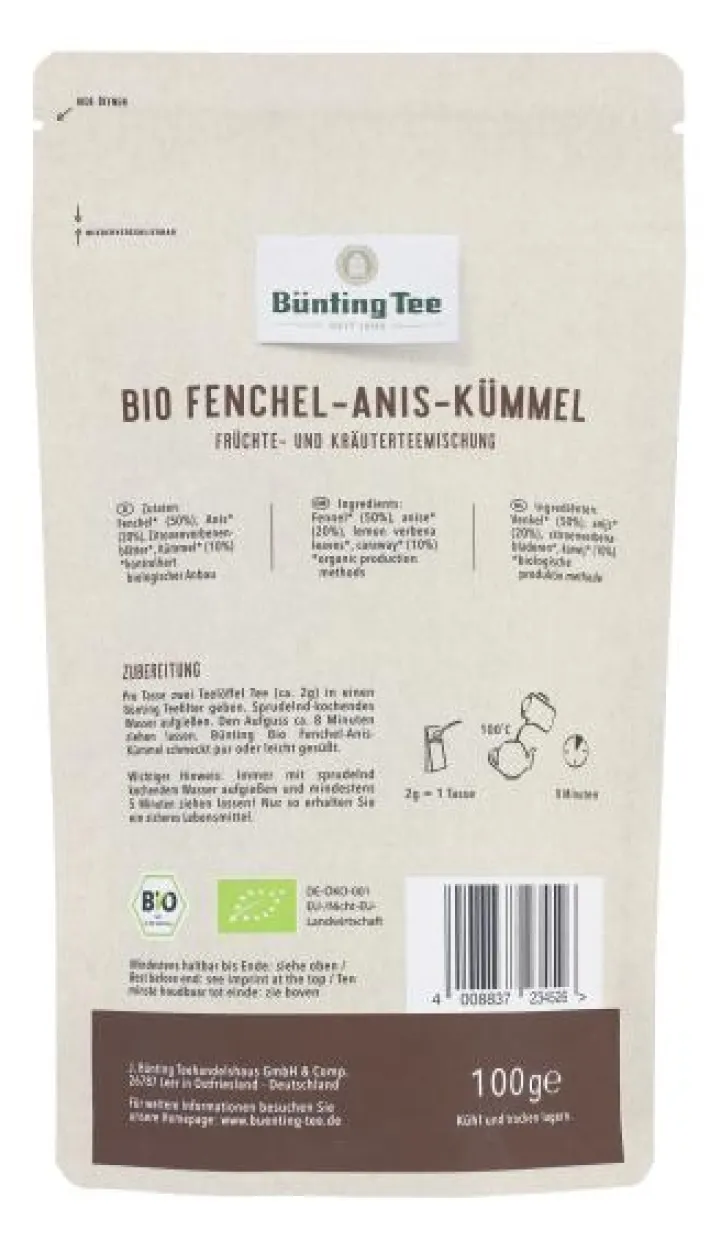 Bünting Tee Bio Fenchel-Anis-Kümmel100 g