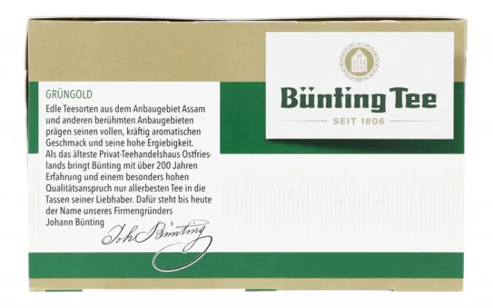 Bünting Tee Grüngold Großkannenbeutel50 x 5 g