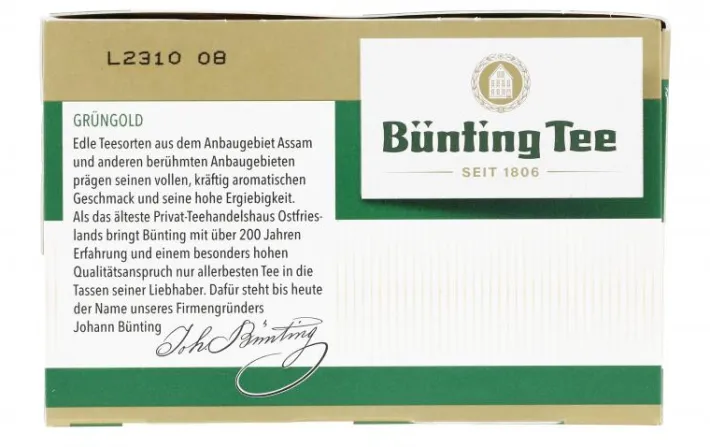 Bünting Tee Grüngold Kannenbeutel50 x 2,80 g