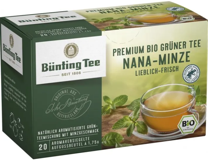 Bünting Tee Premium Bio Grüner Tee Nana-Minze20 x 1,75 g