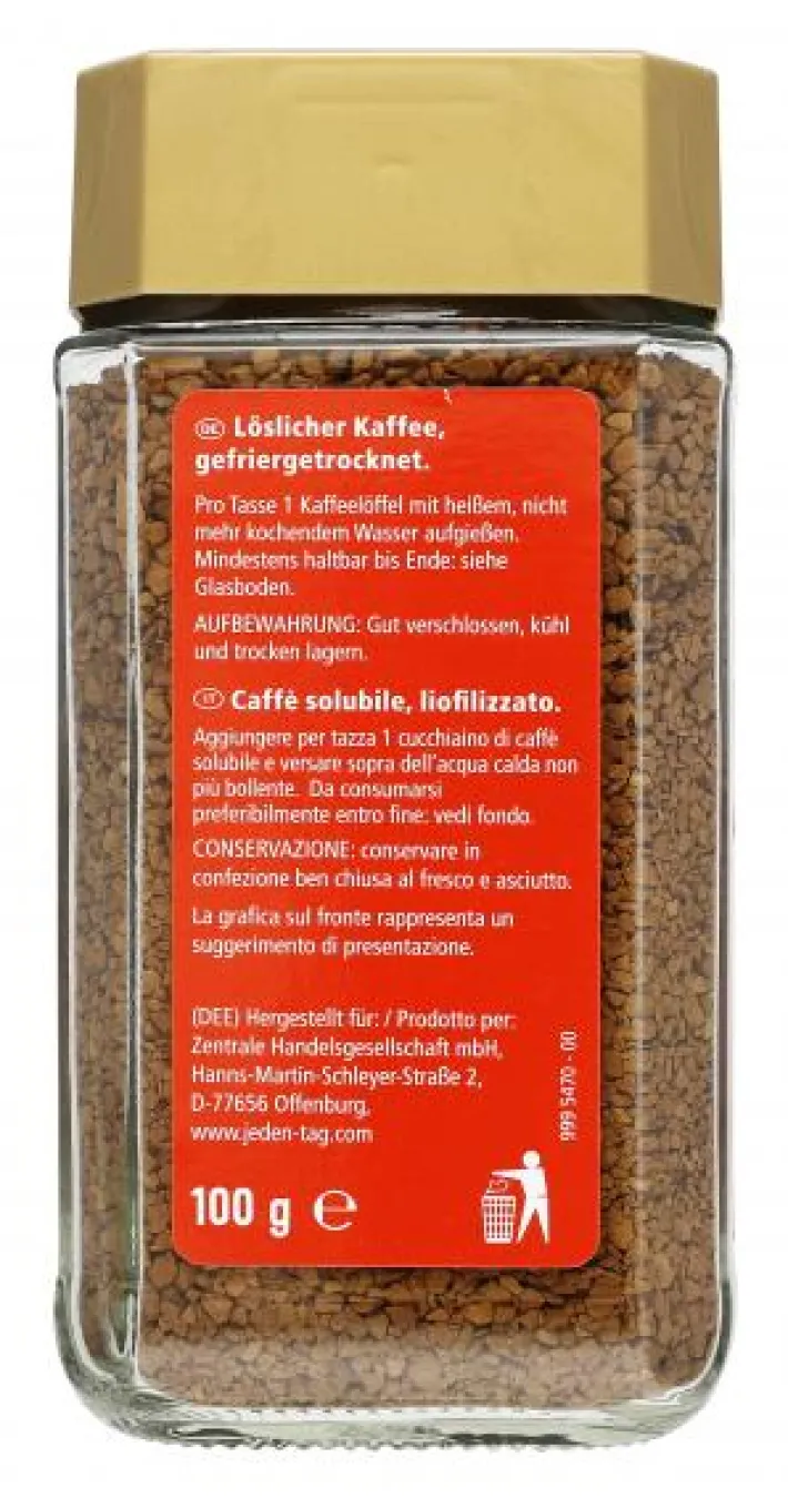 Bünting Tee Jeden Tag Gold Löslicher Bohnenkaffee100 g