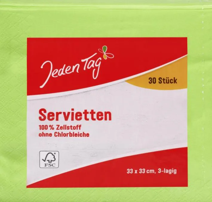 Bünting Tee Jeden Tag Servietten 33x33cm apfelgrün30 St.