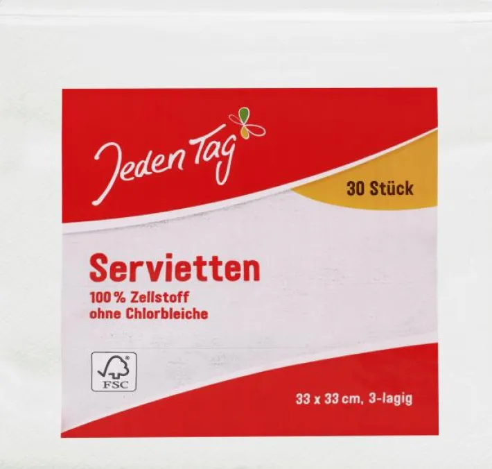 Bünting Tee Jeden Tag Servietten 33x33cm weiß30 St.
